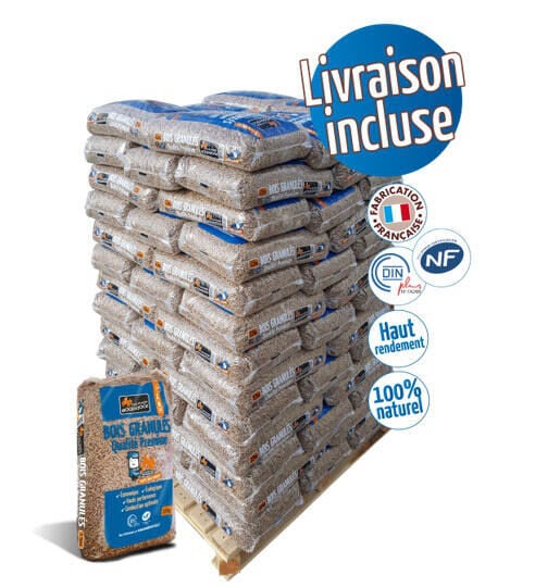 Pellets de bois - Palette de 66 sacs de 15kg - WOODSTOCK