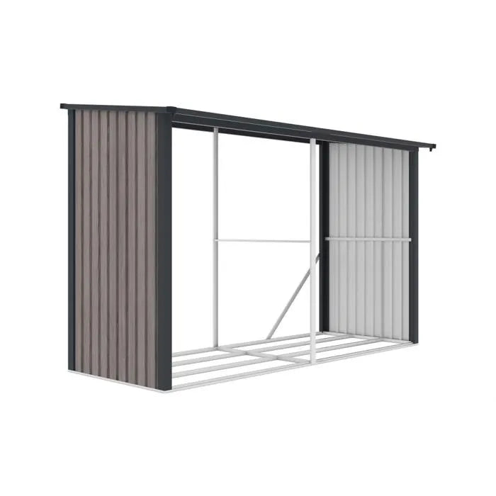 VENTE-UNIQUE Abri bûches métal en acier galvanisé effet bois 5,78 m3