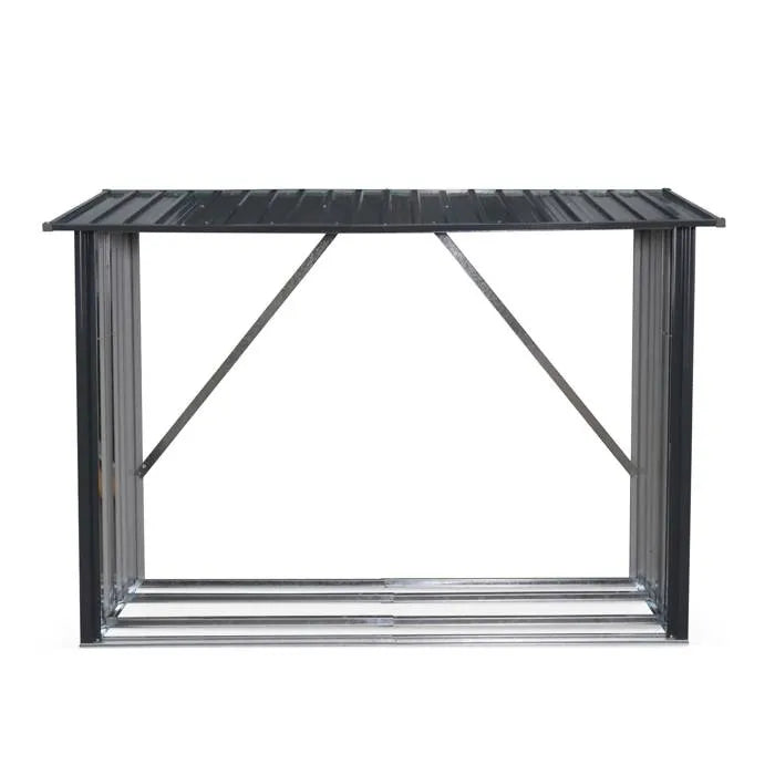 SWEEEK Bûcher en métal de 80 x 215 x 155 cm. gris anthracite