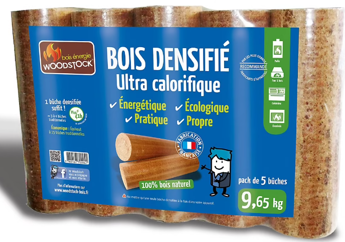 Bûche densifiées Woodstock 104 packs de 5 (1 palette)