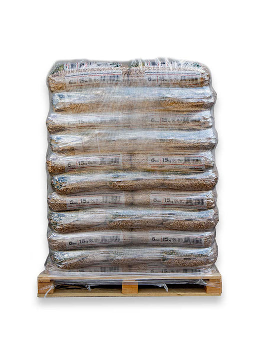 Granulés (pellets) de bois EN+A1 / DIN+ palette complète 65 sacs de 15kg (975kg)