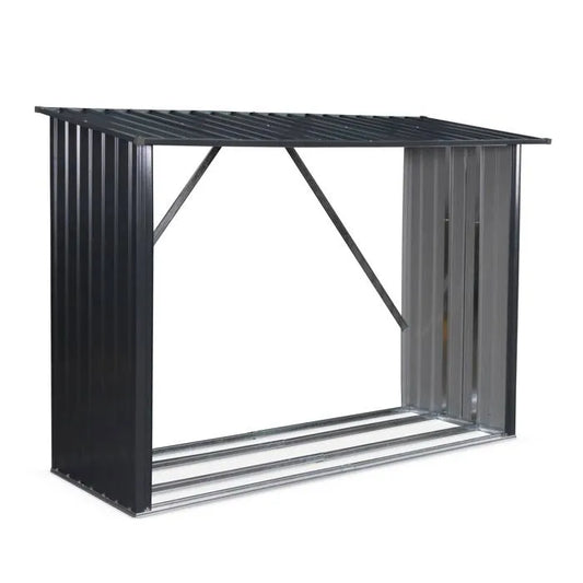 SWEEEK Bûcher en métal de 80 x 215 x 155 cm. gris anthracite
