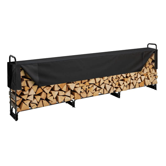 VEVOR Range Bûches Extérieur 386x36x117 cm Abri Bois de Chauffage avec Couverture Imperméable 600D Oxford