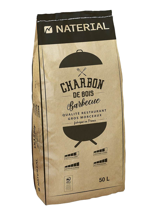 Charbon de bois pour barbecue NATERIAL 50 l